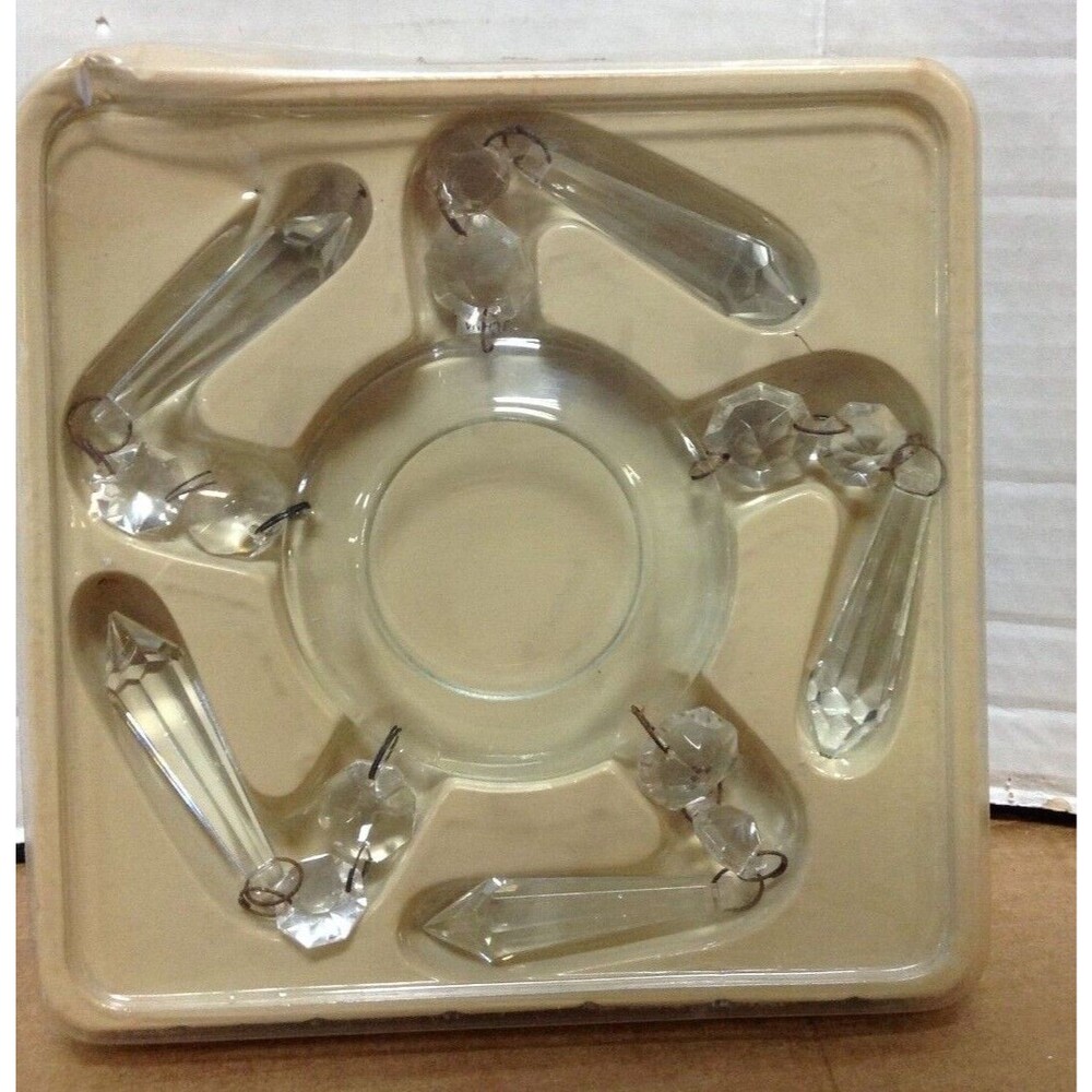 1 Pottery Barn Chandelier Glass Bobeche Clear Crystal Taper Candlestick Topper